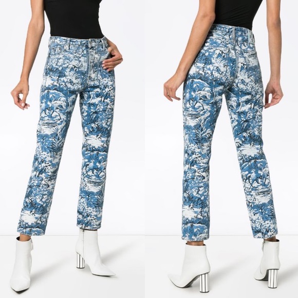 off white tapestry pants